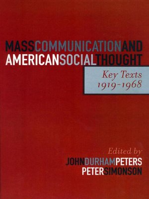 cover image of Mass Communication and American Social Thought
